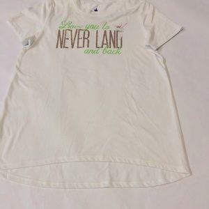 Peter Pan’s Tinkerbell soft hi-lo T-shirt.   “Love you to NEVERLAND and back”